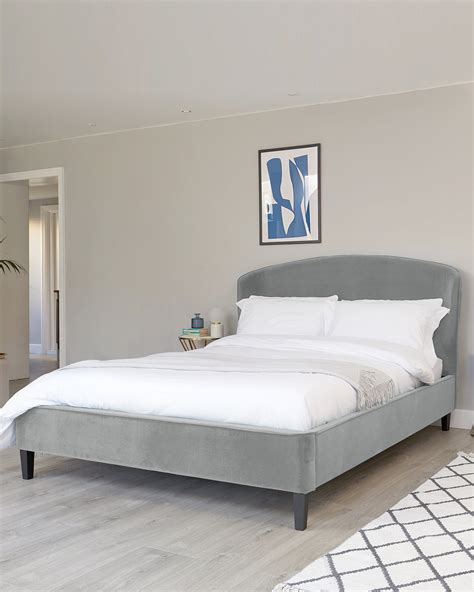 Carina Light Grey Velvet Double Bed From Danetti