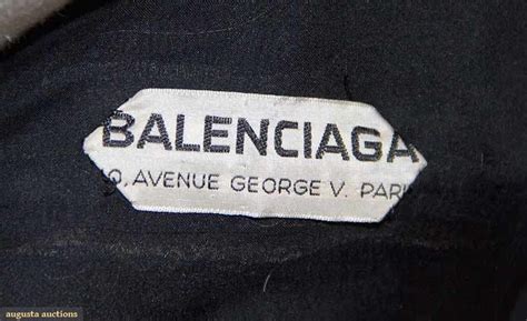 Balenciaga Couture Dress Label 1950s Printing Labels Clothing Labels
