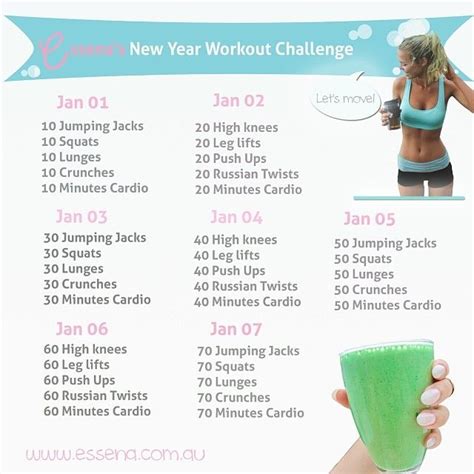 January Week 1 Workout January Workouts Workout Challenge Health