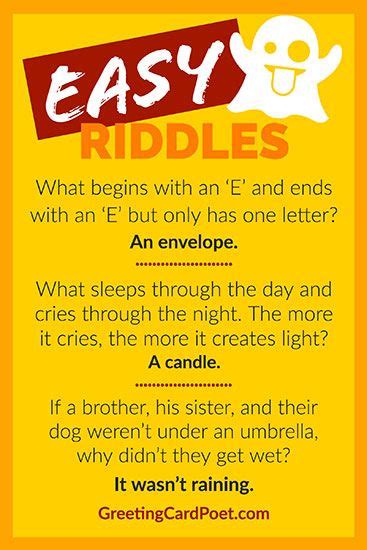 Love riddles aren't just funny, they are a cute way to be romantic with your boyfriend. Pin on Easy Little Riddles...