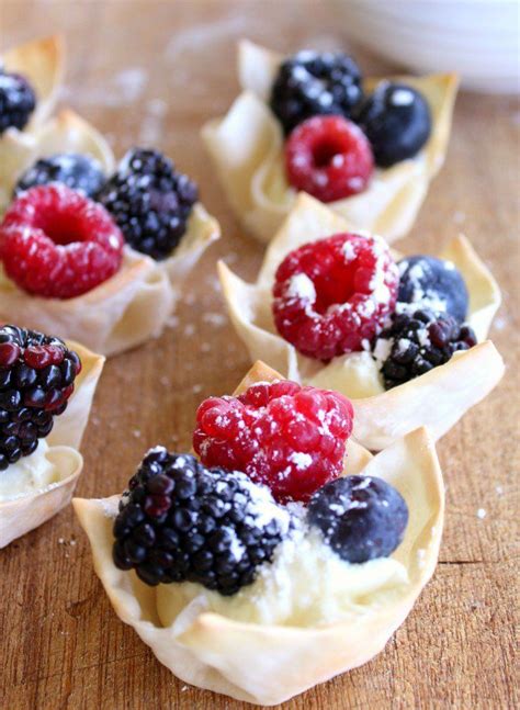 Wonton wrappers, whip cream, fudge. Easy Lemon Berry Tarts | Recipe | Berry tart, Desserts ...