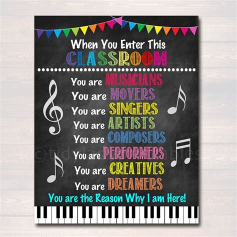 Music Teacher Classroom Printable Poster Printable Classroom Posters