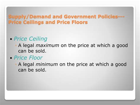 Price controls delink some markets and link others in ways that are counterproductive. PPT - Price Ceilings and Price Floors PowerPoint ...