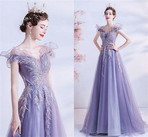 Royal Purple Wedding Party Dress Off The Shoulder Maxi Dress Etsy
