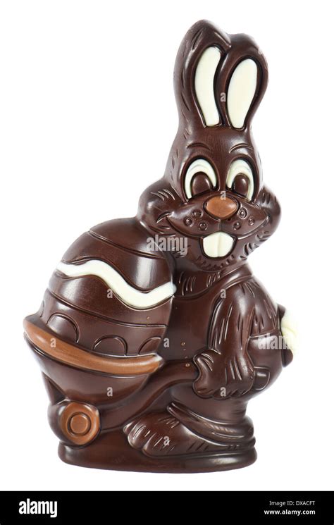 Chocolate Easter Bunny With Egg Stock Photo Alamy
