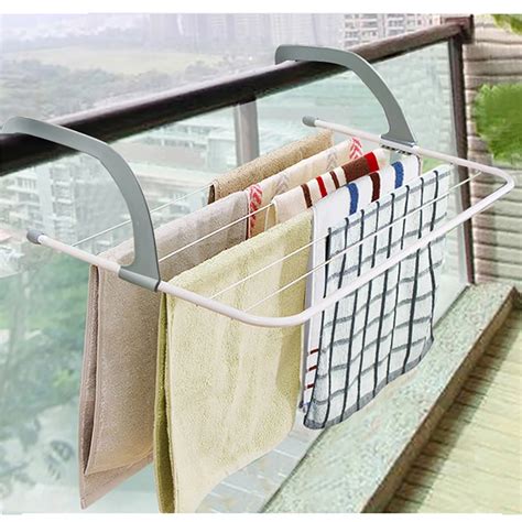 Clothes Balcony Drying Rack Foldable Laundry Clothing Racks Folding