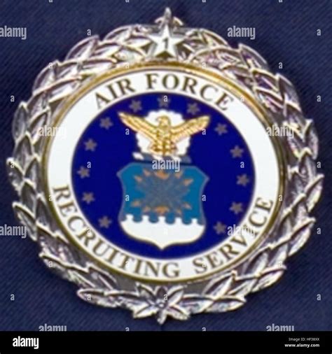 Usaf Recruiting Service Badge With Silver Wreath 1st Award Stock Photo