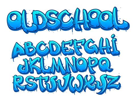 Old School Graffiti Font Cartoon Alphabet Capital Letters In Street A