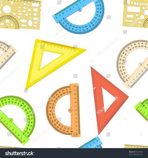 Seamless Wallpaper Ruler Protractor Line Triangle Stock Vector 96249824