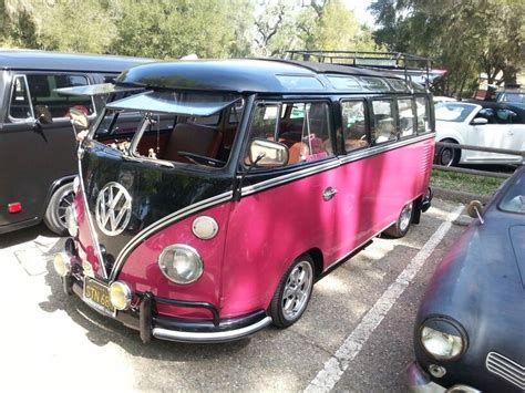 Pink Bus Vw Bus Vw Van Volkswagen