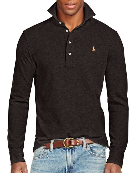 Polo Ralph Lauren Long Sleeved Mesh Estate Shirt In Black For Men Polo