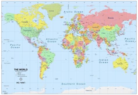 World Map Atlasgeographypolitical Poster Print A0 A1 A2 A3 A4 A5 A6