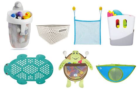 Tub Bath Toy Organizer Mold Resistant Mesh Net Basket Shampoo Dividers