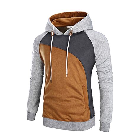 color block raglan sleeve fleece hoodie gray 3w35242110 men s clothing men s hoodies