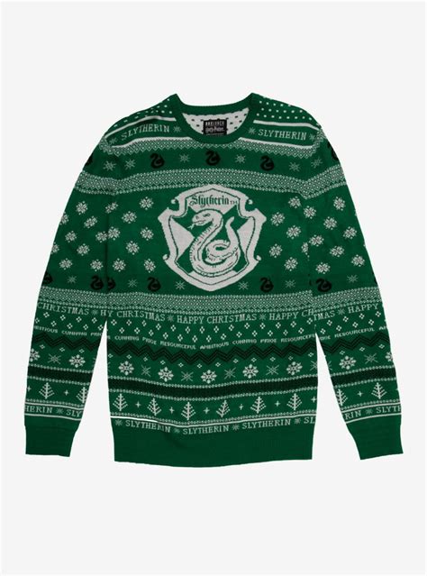 Harry Potter Slytherin Crest Holiday Sweater Boxlunch Exclusive