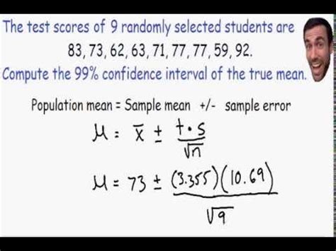 Confidence Intervals Using T Distribution YouTube