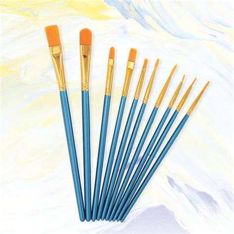 10 Pcs Paint Brushes Artist Nylon Painting Brushfor Acrylic