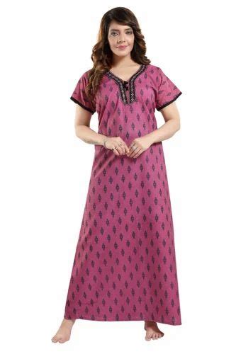 Embroidered Purple Women Cotton Nighty Half Sleeve At Rs 210piece In Bengaluru