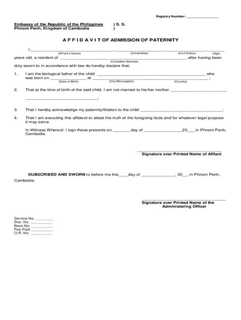 Ph Acknowledgement Paternity Form Fill Out And Sign Printable Pdf Template Signnow