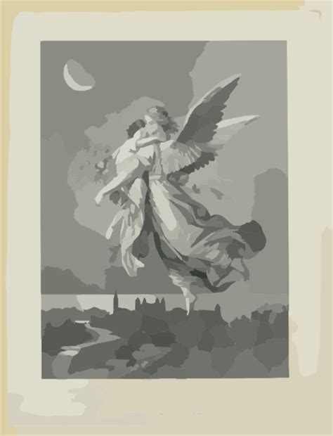 Flying Angel Carrying Baby Night Clip Art At