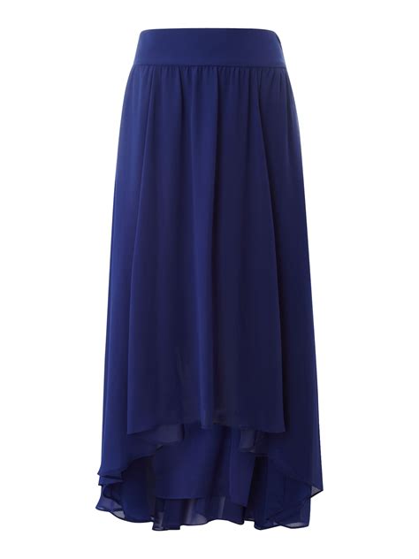Untold High Low Chiffon Skirt In Blue Lyst