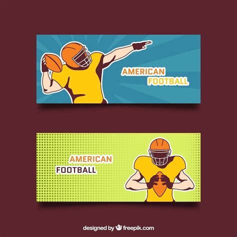 Premium Vector Hand Drawn American Football Players Banners