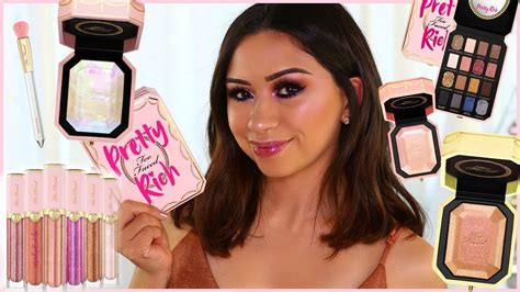 Trying New Too Faced Pretty Rich Collection Swatches On Everything Youtube