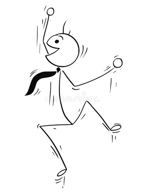 Happy Jumping Stick Figure Stock Illustrations 373 Happy Jumping