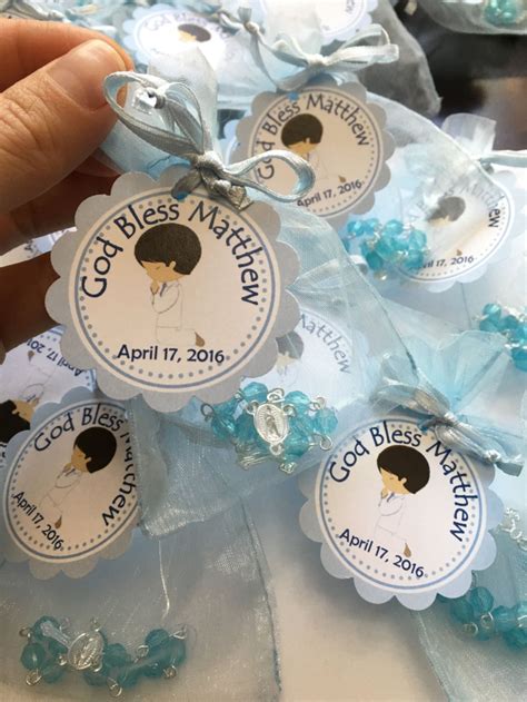 24 First Communion Favors With Mini Rosaries Boy First Etsy