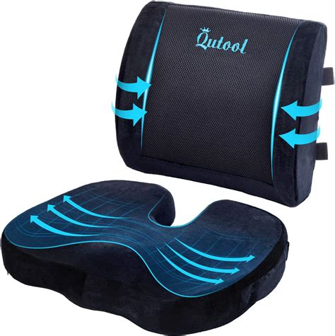 Buy Qutool Seat Cushion And Lumbar Support Pillow For Office Desk Chair Memory Foam Car Seat