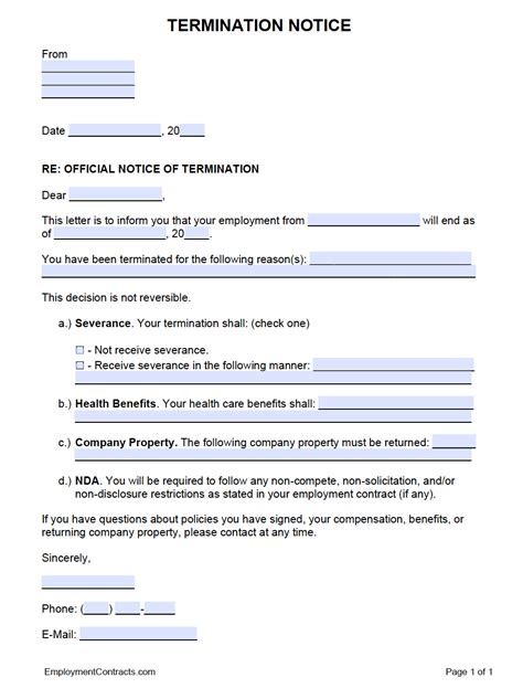 Employee Termination Letter Template Free Web 40 Free Employee
