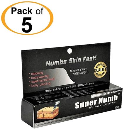 5 Tube X 10g Supernumb Topical Numbing Cream