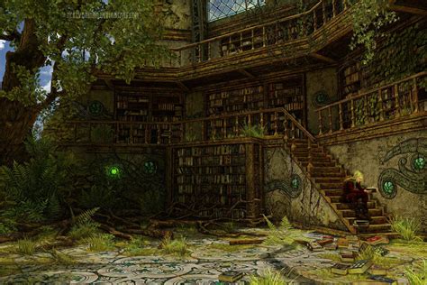 Old Ruined Library Ii By Nerevarinne Abandoned Library Ancient