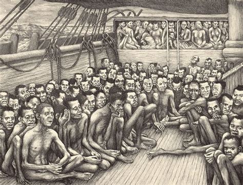 Slave Ship Print Showing Emaciated Male And Female Slaves Free