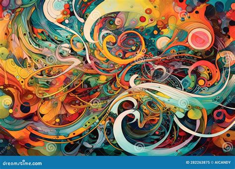Symphony of Abstract Colors and Patterns on a Dynamic Background