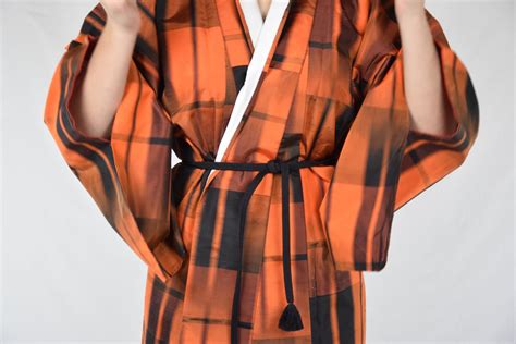 Japanese Vintage Kimono Robe Silk Including Obijime Kumihimo Belt Silk Gown Robe Present