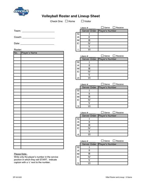 Image Result For Blank Volleyball Lineup Sheets Printable Volleyball