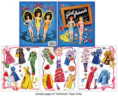 Girlfriends Paper Dolls [40s Fashions For 5 Friends] Paper Dolls Of Classic Stars Vintage