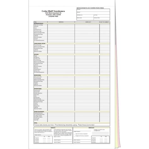 Hud Move Inmove Out Inspection Forms 8 12 X 14 Package Of 100 Hd