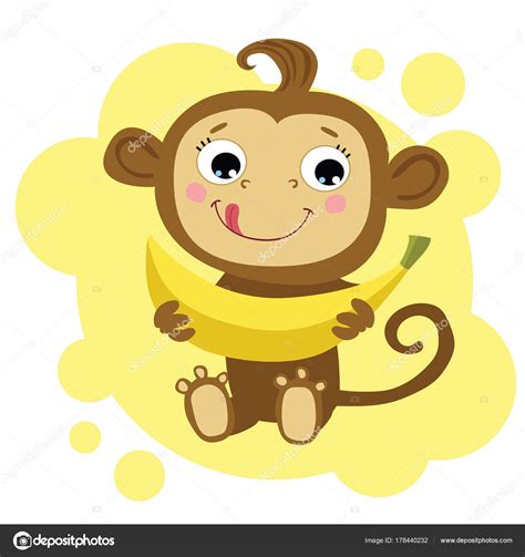 Cartoon Monkey With Banana