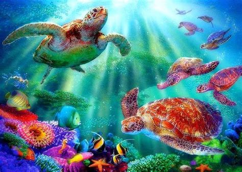 Buy Hawaiian Sea Turtle 5d Diamond Painting Kit At 30 Off Pretty Neat Creative