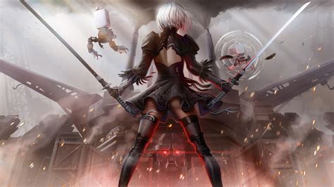 Ellens Ges Szent Bocs Natot K R Nier Automata Wallpaper Artwork Neh Z Majd Egyszer Heged