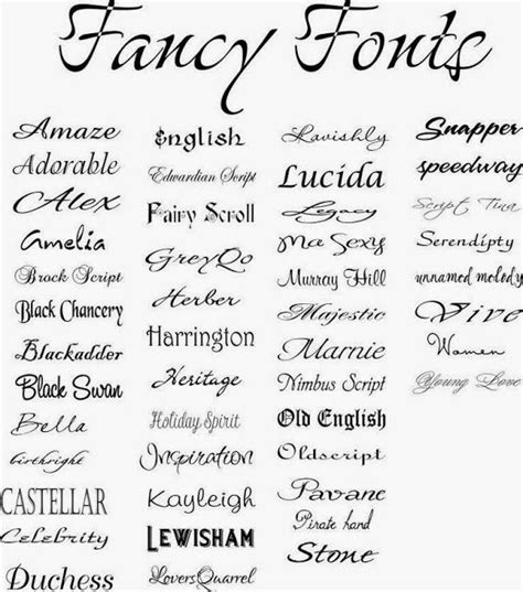 Fancy Fonts Names These Fancy Fonts Are Decorative For That Expensive