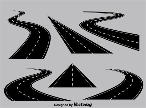 Perspective Highway Collection Vector Road Vector Road Map Design
