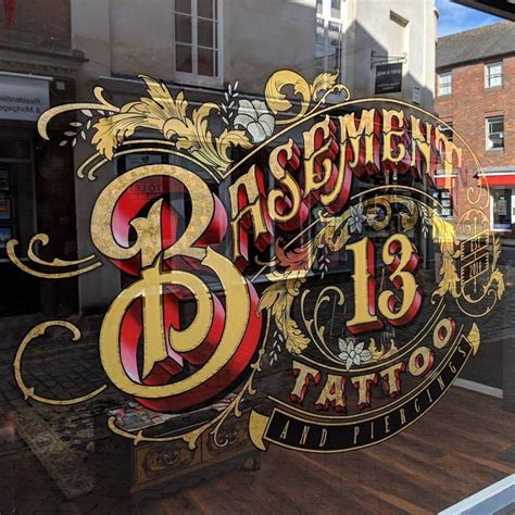 Showcase Of Gold Leaf Lettering On Glass Heritage Type Co Tattoo