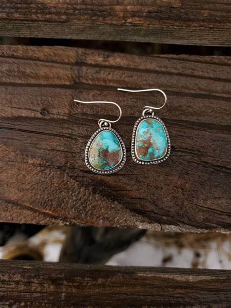 Darling Darlene Turquoise Earrings Simple Stone Earrings Real