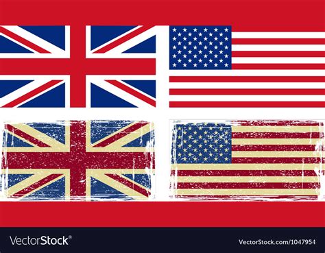 British And American Flags Royalty Free Vector Image