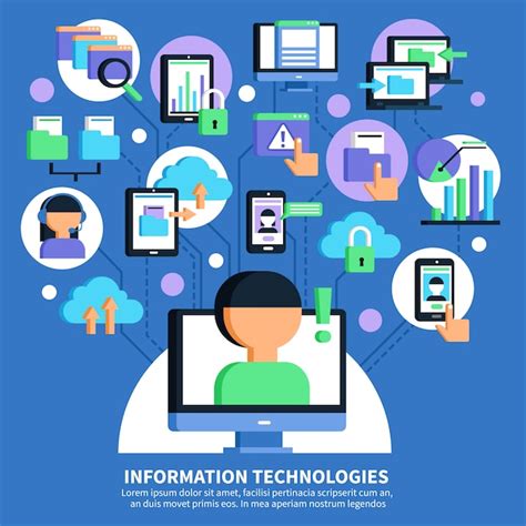 Tecnologías De Información Ilustración Plana Vector Gratis