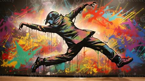 Ai Generated Ai Generative Street Art Graffiti Of Dancing Person