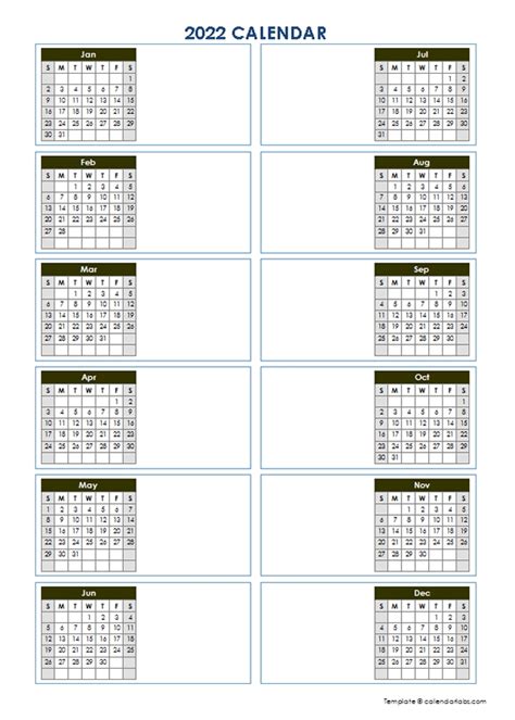 Printable Editable Calendar 2022